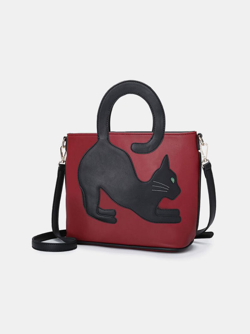 Kvinne Cat Pattern Handbag Crossbody Bag