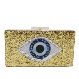 Kvinner Akryl Dinner Bag Devil Eyes Håndveske Dame Party Evening Bag Moq 1 Stk