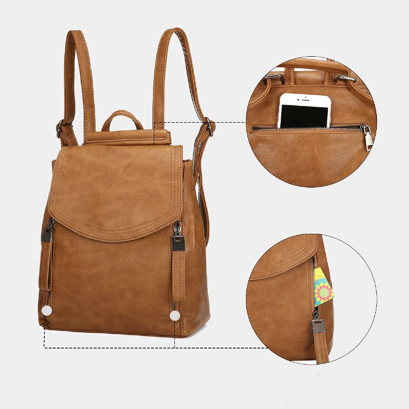 Kvinner Anti-tyveri Ryggsekk Cabriolet Casual Bag