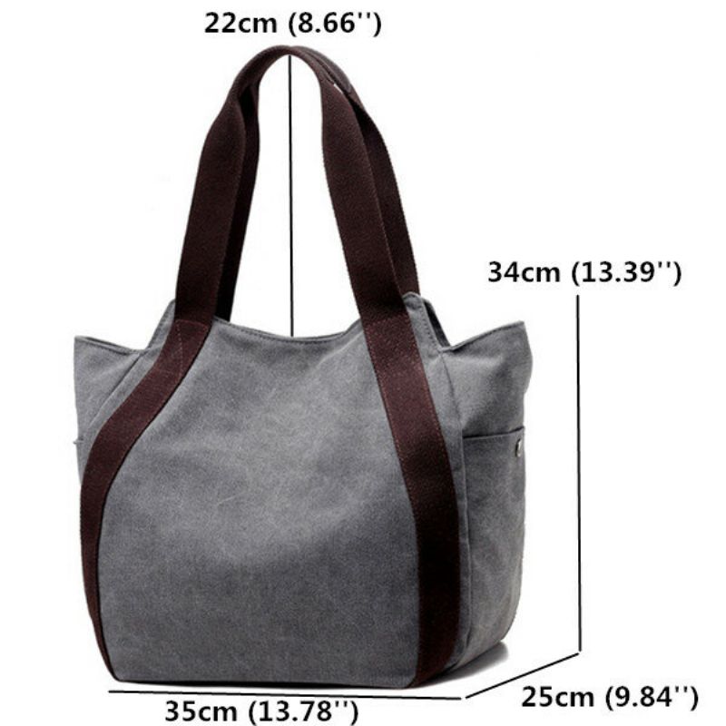 Kvinner Canvas Hanbag Bucket Bag Tote Bag Hobo Crossbody Bag