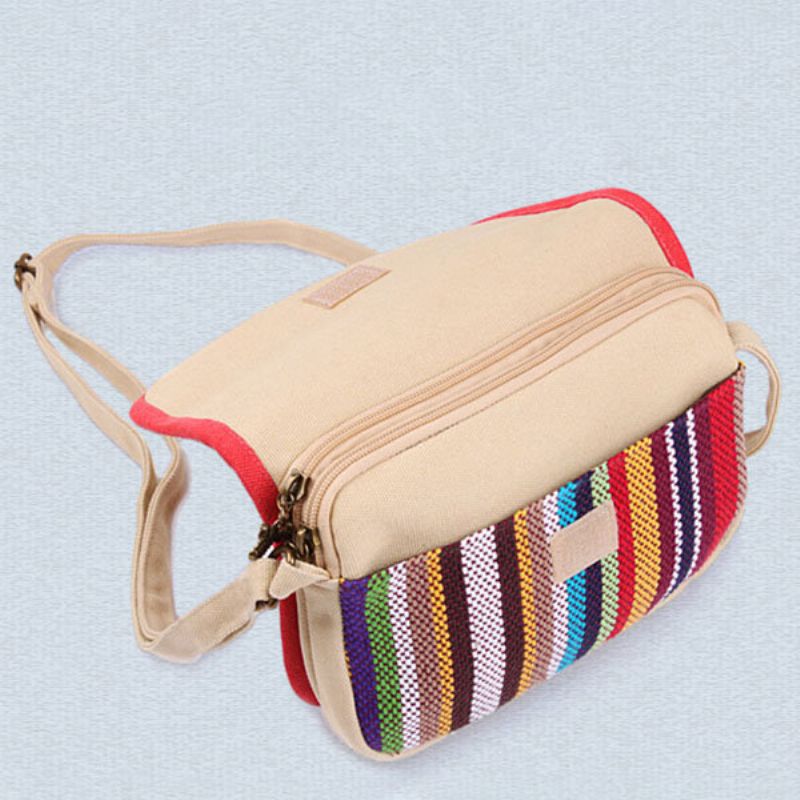 Kvinner Canvas National Mini Crossbody Bag Messenger Bag