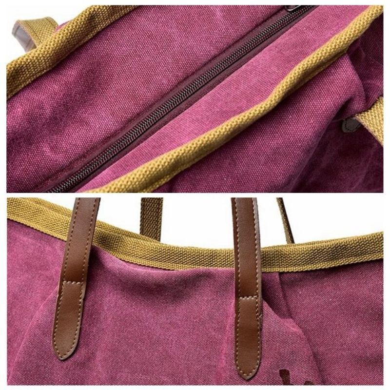 Kvinner Canvas Vanntette Håndvesker Med Stor Kapasitet Crossbody-vesker