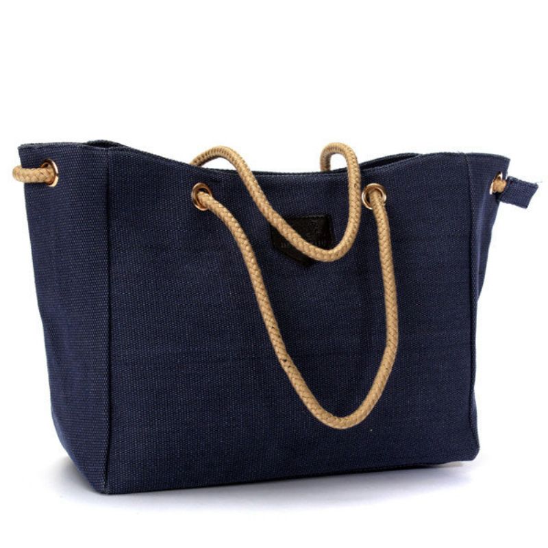 Kvinner Casual Canvas Shopping Bag Tote Messenger Handbag