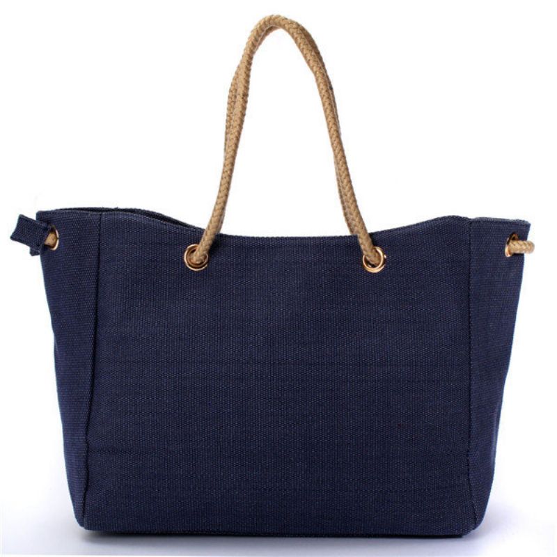 Kvinner Casual Canvas Shopping Bag Tote Messenger Handbag