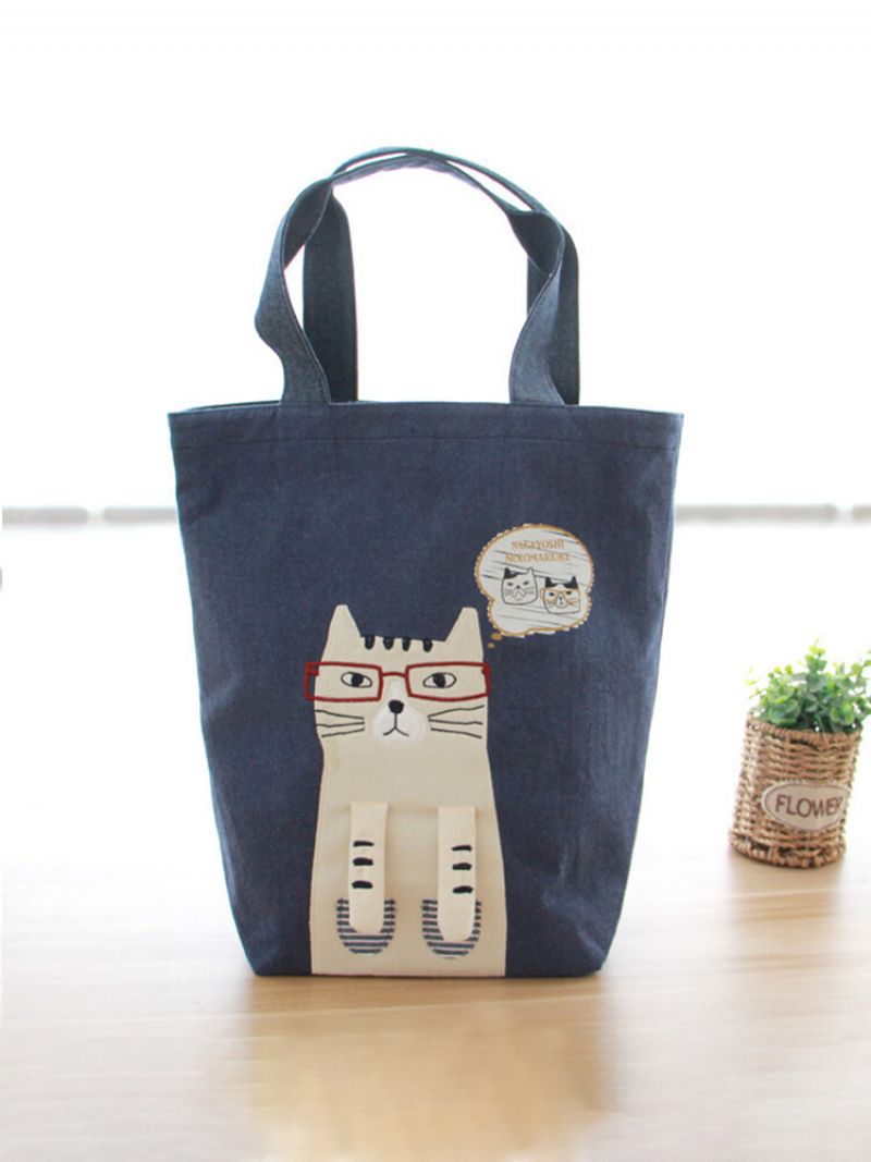 Kvinner Casual Cat Pattern Handbag Tote Bag