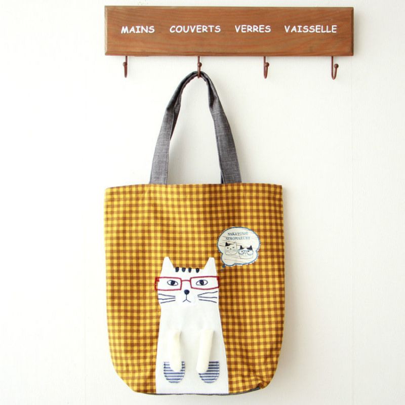 Kvinner Casual Cat Pattern Handbag Tote Bag