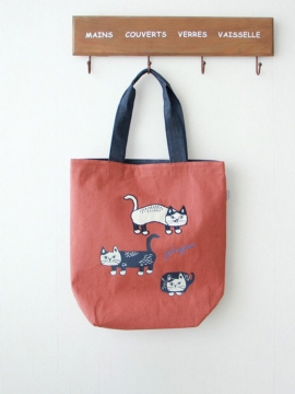 Kvinner Casual Cat Pattern Handbag Tote Bag