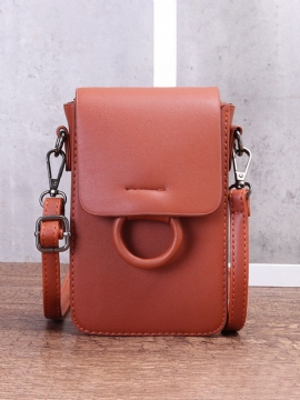 Kvinner Casual Pu-skinndeksel Telefonveske Crossbody-veske