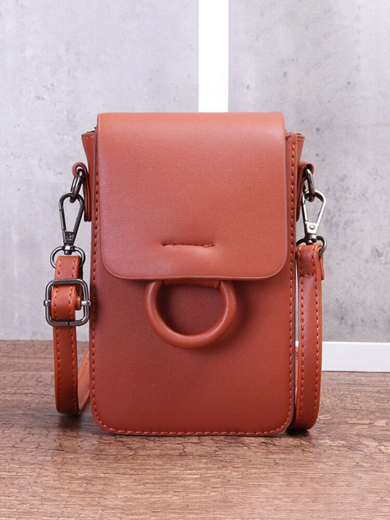 Kvinner Casual Pu-skinndeksel Telefonveske Crossbody-veske