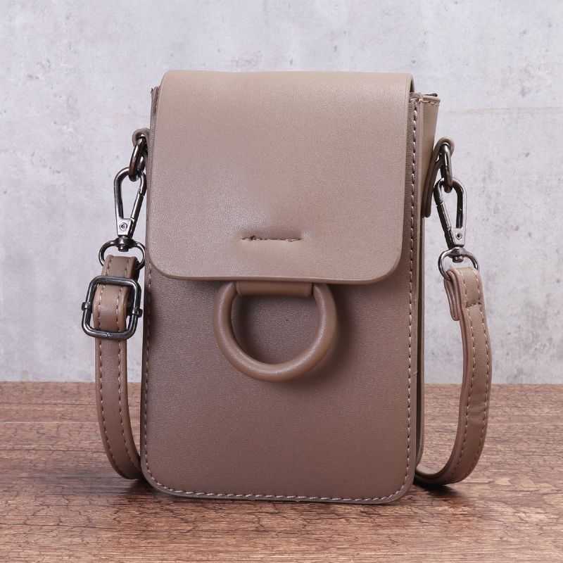 Kvinner Casual Pu-skinndeksel Telefonveske Crossbody-veske