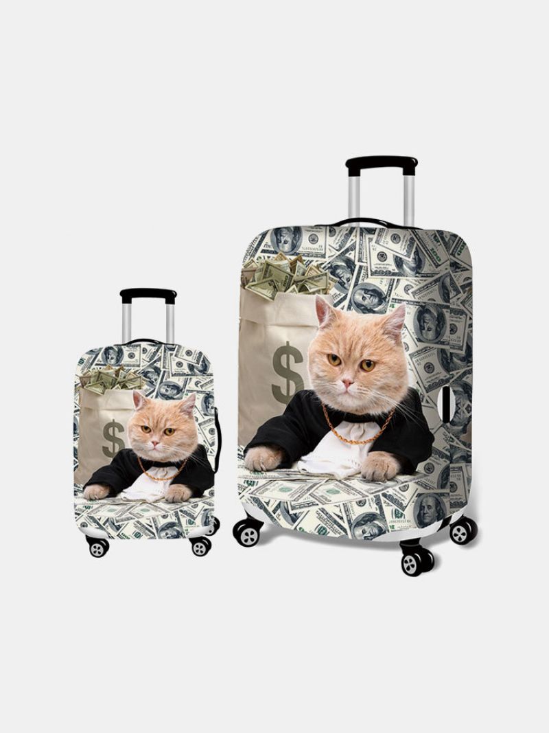 Kvinner Cat Print Bagasjeveske Slitasjebestandig Reisebagasjebeskyttelsesdeksel