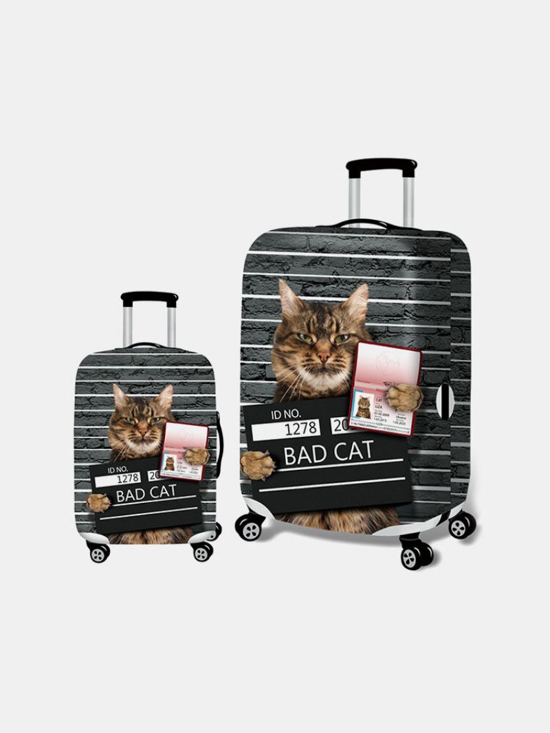 Kvinner Cat Print Bagasjeveske Slitasjebestandig Reisebagasjebeskyttelsesdeksel