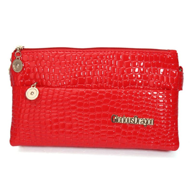 Kvinner Crocodile Grain Elegant Crossbody-vesker Med Tre Glidelåser Fritid Skuldervesker