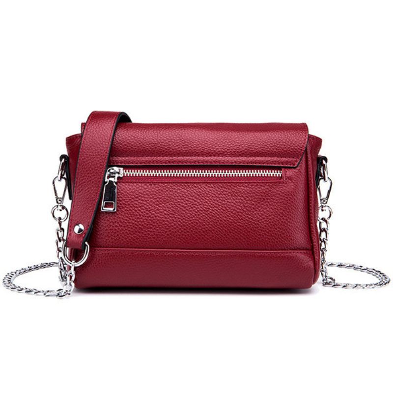 Kvinner Crossbody-veske I Ekte Skinn Vintage High-end Lock Chain Skulderveske