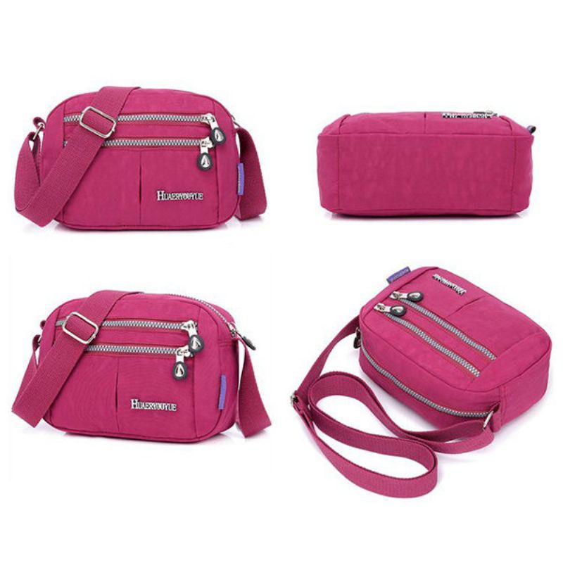 Kvinner Crossbody-veske Med Flere Lommer Vanntett Nylonveske