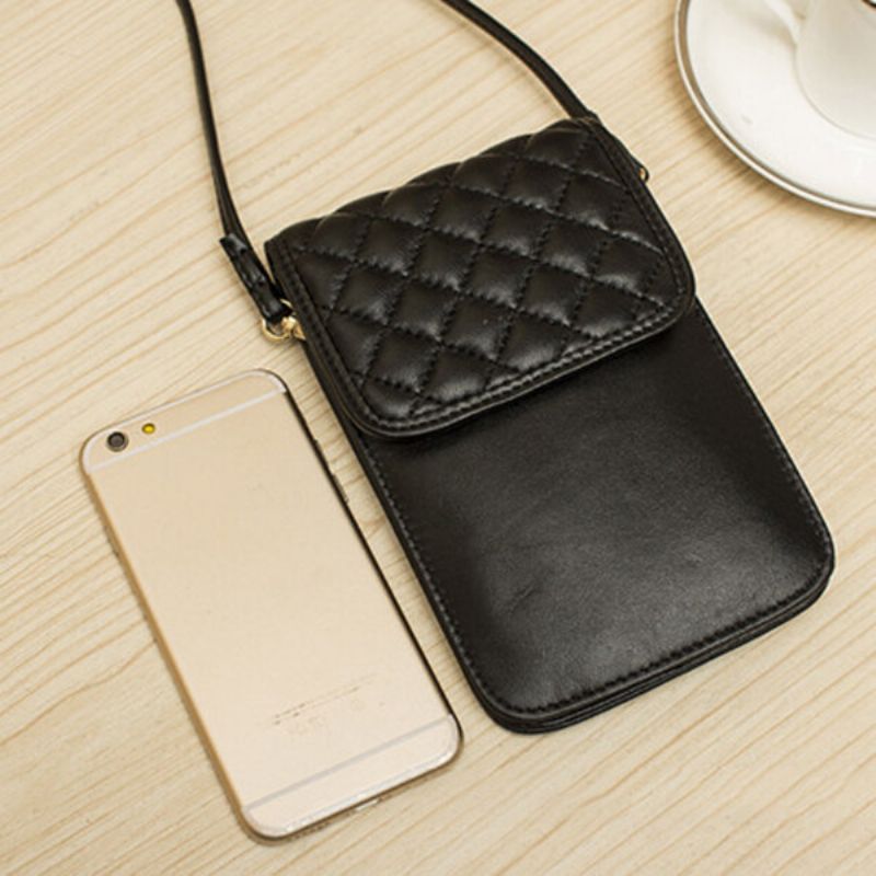 Kvinner Ekte Skinn Lingge Telefonveske Mini Crossbody Bag