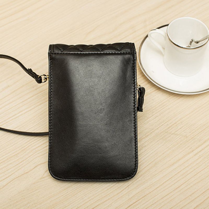 Kvinner Ekte Skinn Lingge Telefonveske Mini Crossbody Bag