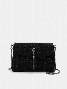 Kvinner Elegant Ullklut Dusk Kjede Skulderveske Crossbody Bag