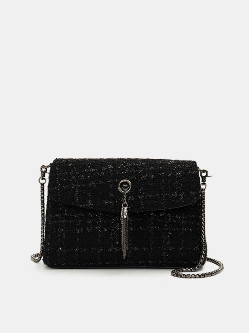 Kvinner Elegant Ullklut Dusk Kjede Skulderveske Crossbody Bag