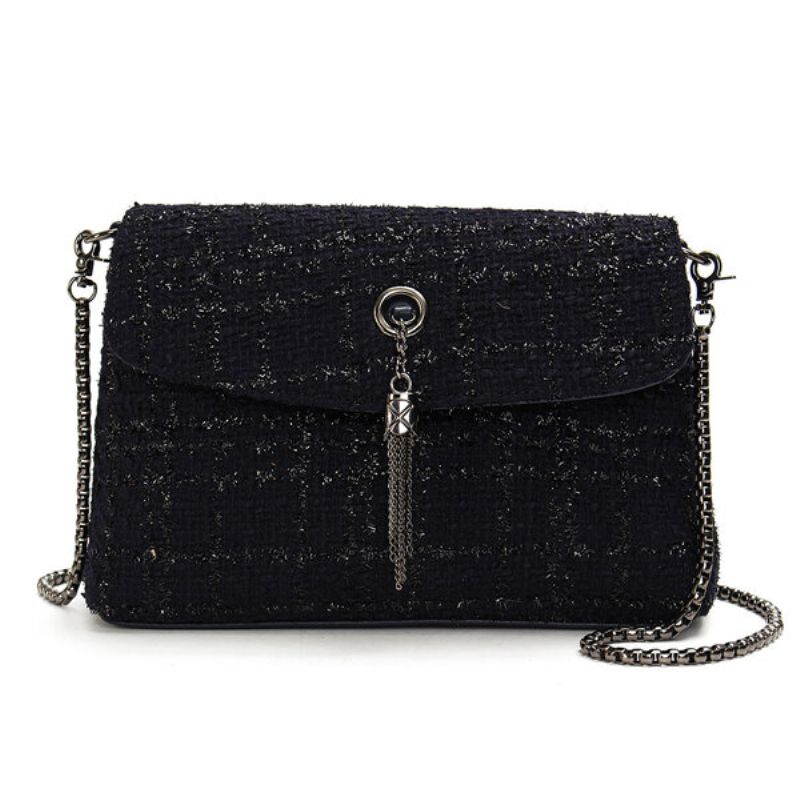 Kvinner Elegant Ullklut Dusk Kjede Skulderveske Crossbody Bag