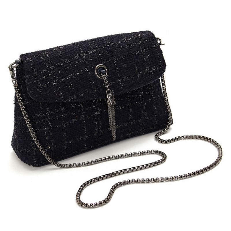 Kvinner Elegant Ullklut Dusk Kjede Skulderveske Crossbody Bag