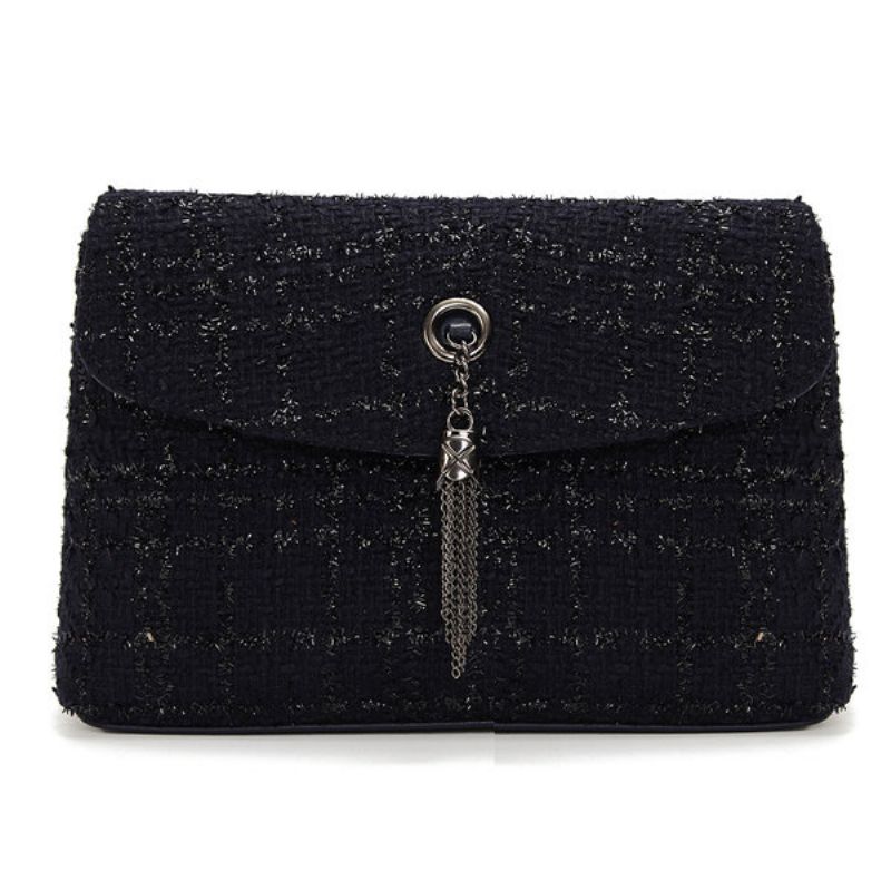 Kvinner Elegant Ullklut Dusk Kjede Skulderveske Crossbody Bag