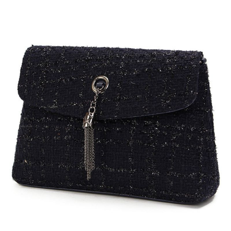 Kvinner Elegant Ullklut Dusk Kjede Skulderveske Crossbody Bag