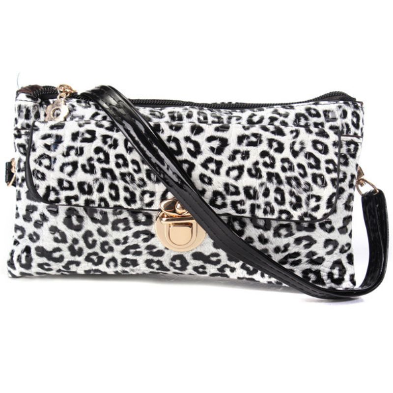 Kvinner Elegant Zebra Leopard Grain Casual Crossbody Vesker Dame Vintage Skuldervesker