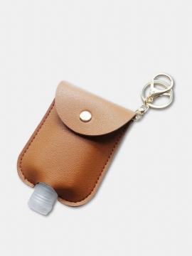 Kvinner Faux Leather Casual Portable Hand Sanitizer Flaske Nøkkelring Reise Anheng Bag Tilbehør