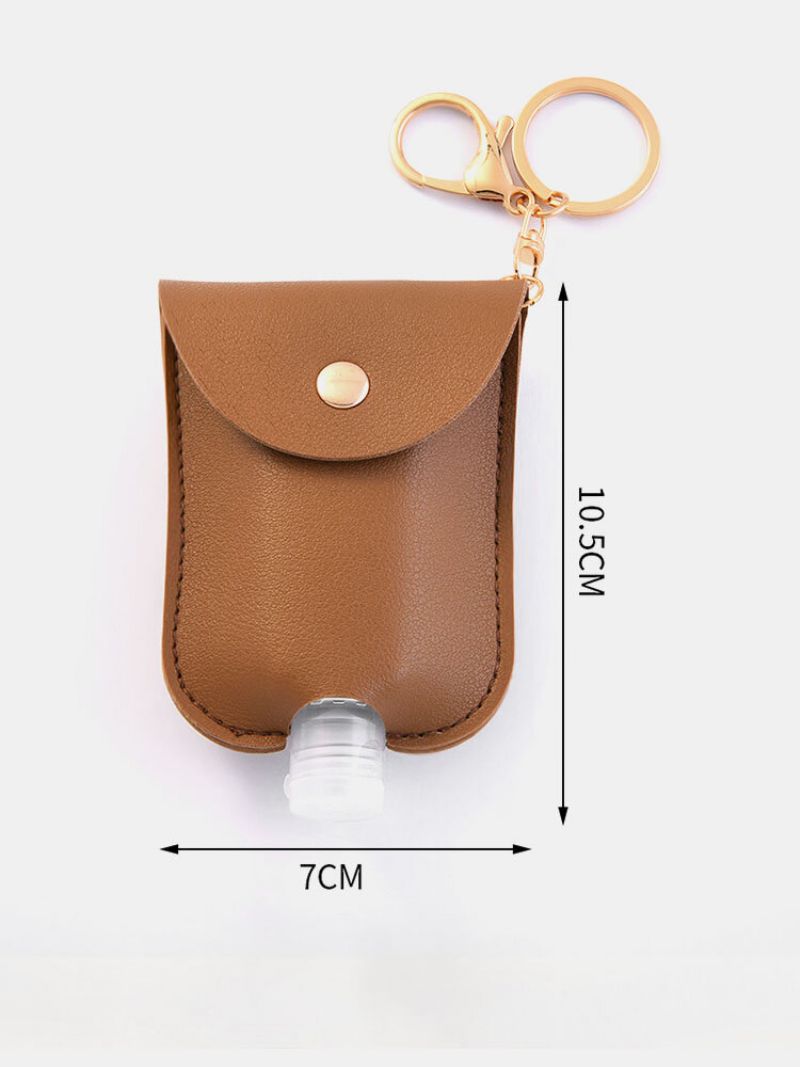 Kvinner Faux Leather Casual Portable Hand Sanitizer Flaske Nøkkelring Reise Anheng Bag Tilbehør