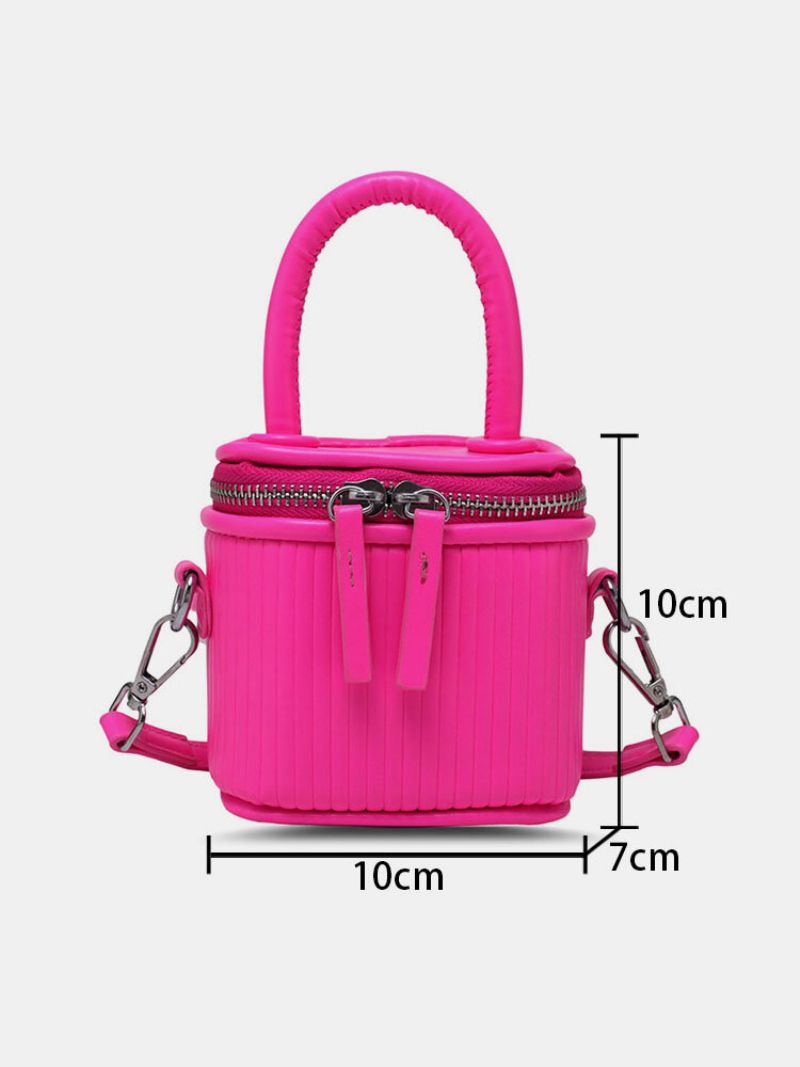 Kvinner Faux Leather Fashion Shopping Solid Candy Lys Farge Mini Handbag Crossbody Bag