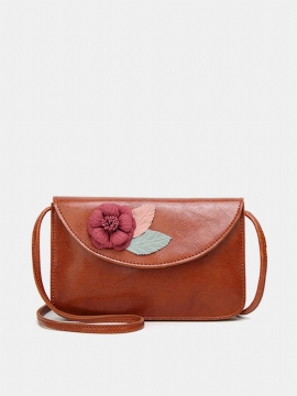 Kvinner Flower Decorational 5.5-tommers Klaff Telefonveske Skuldervesker Crossbody-vesker