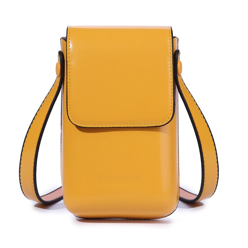 Kvinner Fritid Solid Telefon Veske Bøtteveske Pu Leather Casual Crossbody Bag