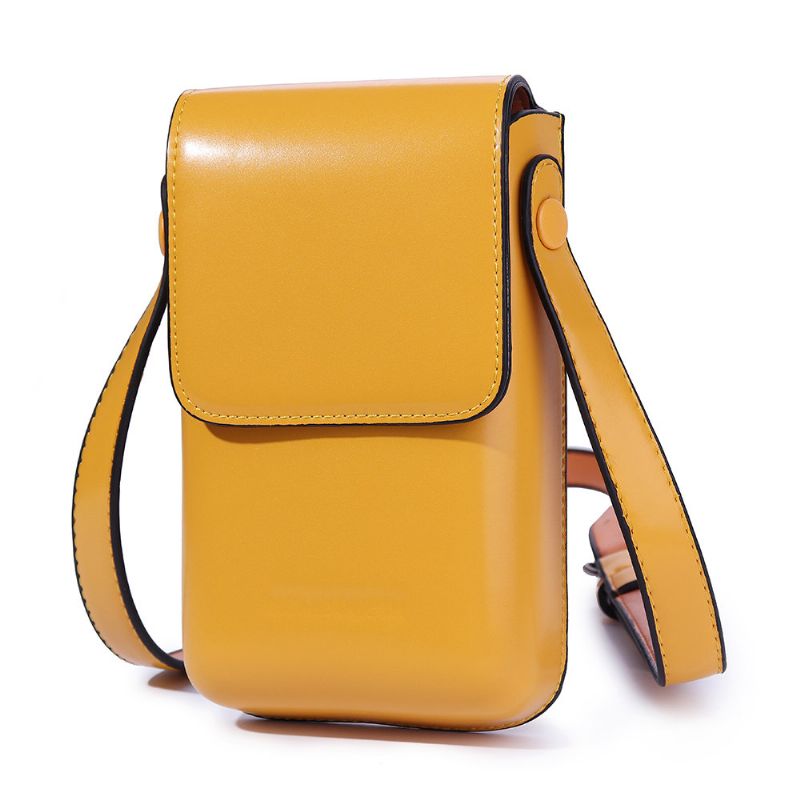 Kvinner Fritid Solid Telefon Veske Bøtteveske Pu Leather Casual Crossbody Bag