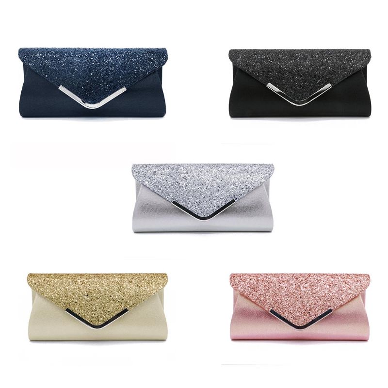 Kvinner Kvelds Clutch Pu Lær Paljett Håndvesker Hand Catching Bag Bag Make Up Bag Bankett Bag