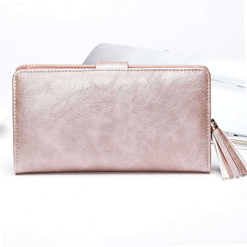 Kvinner Laser Pu Skinn Lommebok Elegant Veske Wristlet Clutches Bag