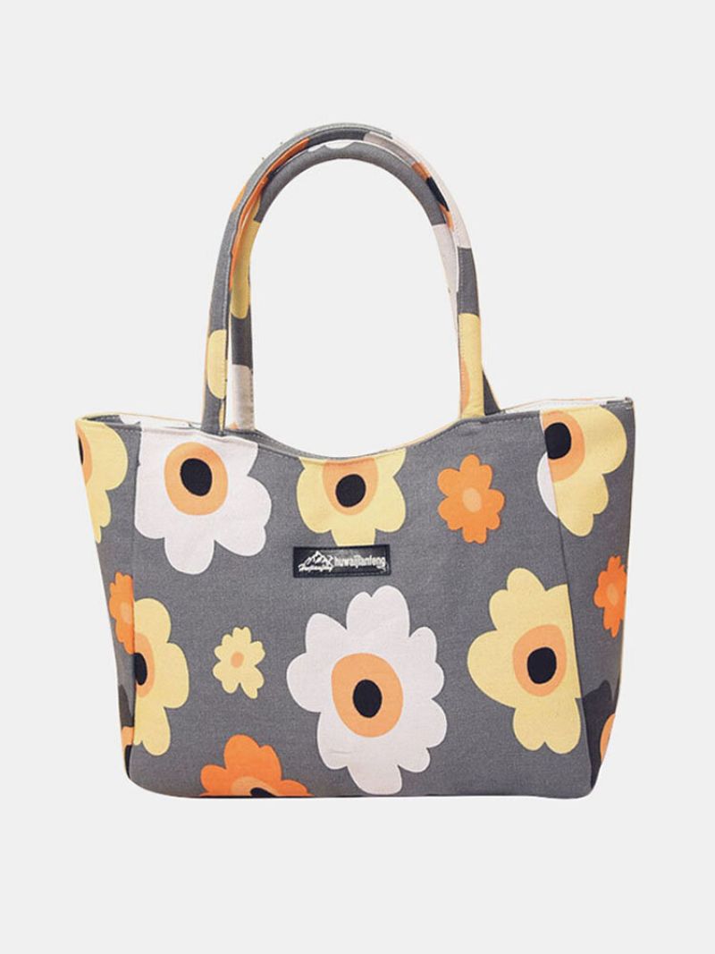 Kvinner Med Stor Kapasitet Vanntett Flower Stripe Handbag Tote