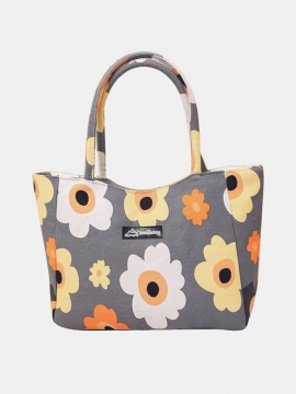 Kvinner Med Stor Kapasitet Vanntett Flower Stripe Handbag Tote