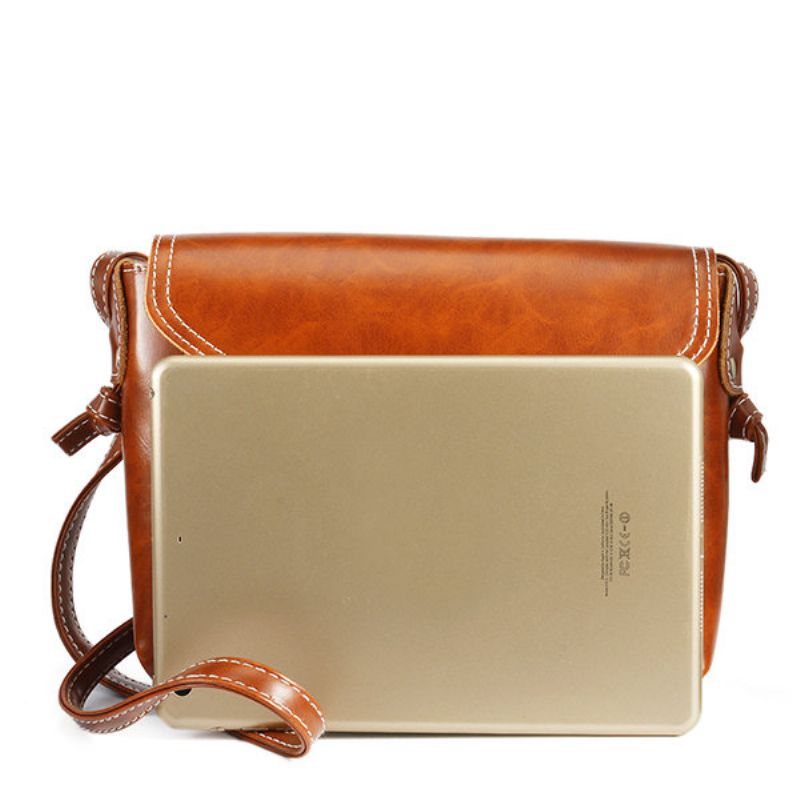 Kvinner Menn Oil Leather Pu Crossbody Bag Konvolutt Bag Messenger Bag