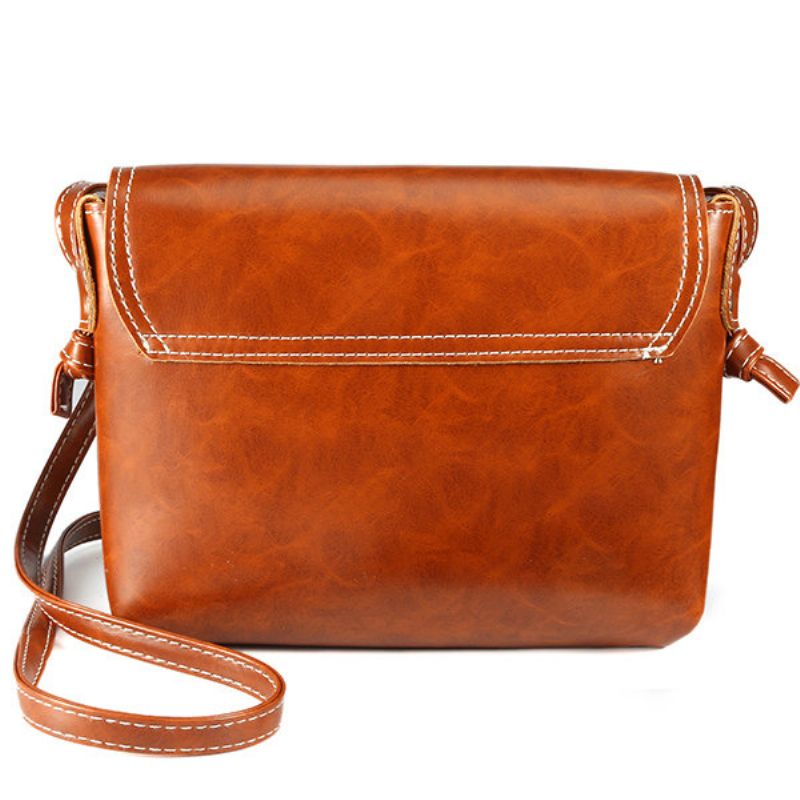 Kvinner Menn Oil Leather Pu Crossbody Bag Konvolutt Bag Messenger Bag