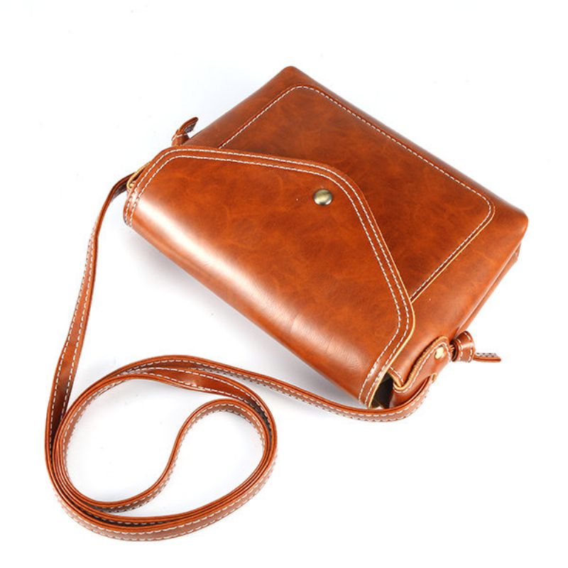 Kvinner Menn Oil Leather Pu Crossbody Bag Konvolutt Bag Messenger Bag