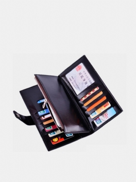 Kvinner Menn Pu Lommebok Veske Trefolds Multi-card Holder