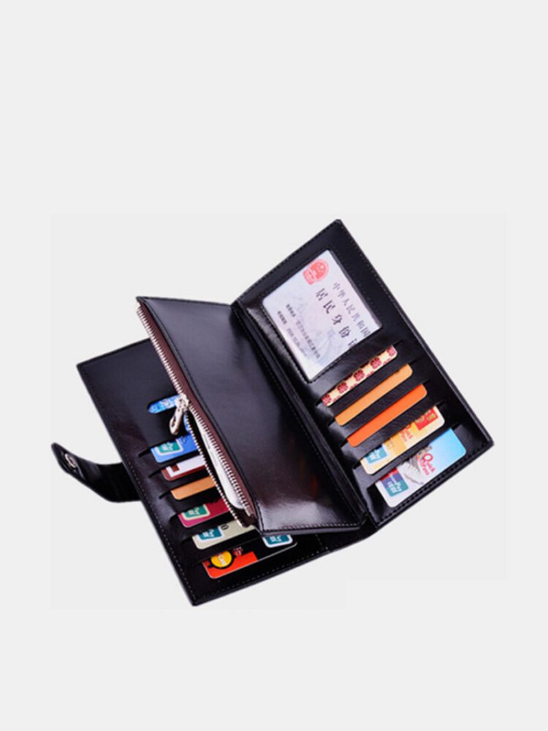 Kvinner Menn Pu Lommebok Veske Trefolds Multi-card Holder