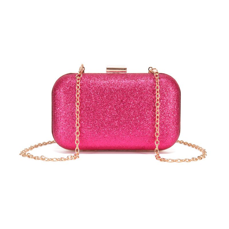 Kvinner Middagsveske Pu Skinn Mini Telefonveske Crossbody Bag Paljetter Clutch Bag