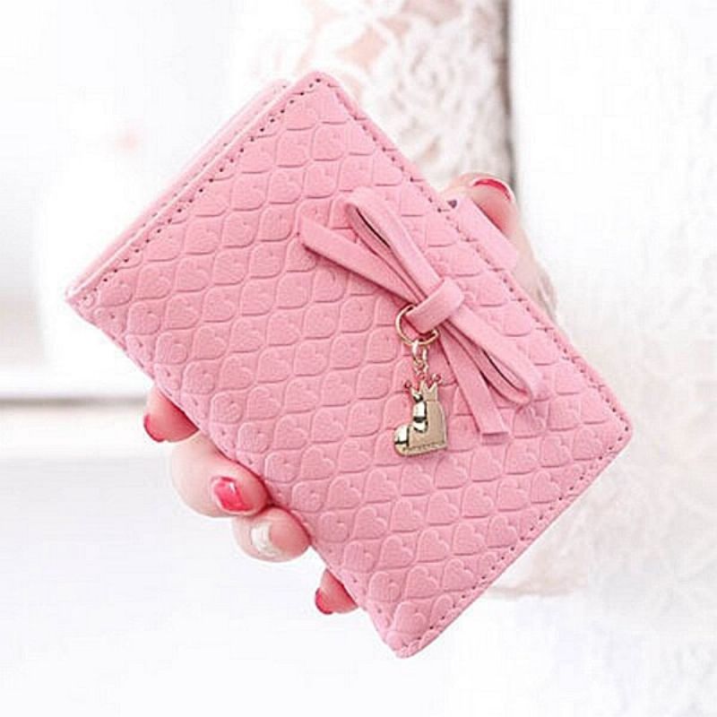 Kvinner Multi-card Bit Purse Cute Bue Clip Ultra-tynn Kortholder