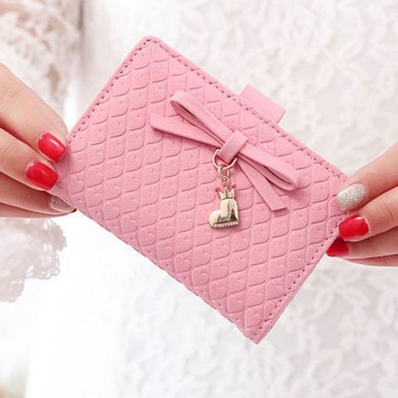 Kvinner Multi-card Bit Purse Cute Bue Clip Ultra-tynn Kortholder