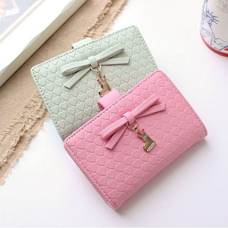 Kvinner Multi-card Bit Purse Cute Bue Clip Ultra-tynn Kortholder