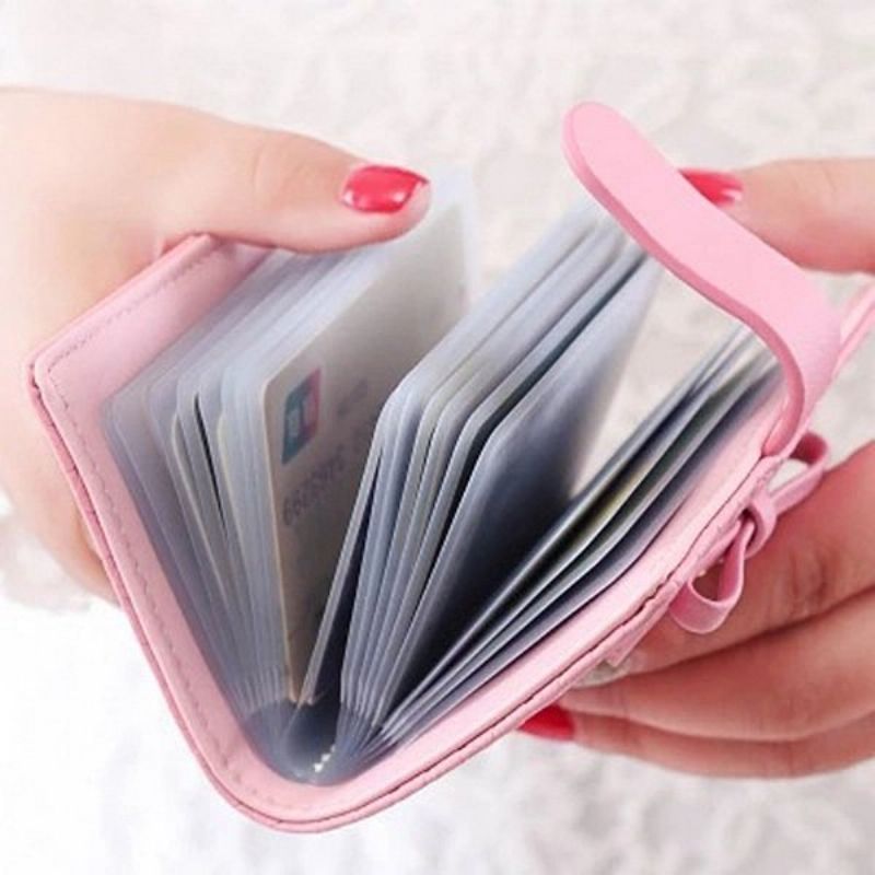 Kvinner Multi-card Bit Purse Cute Bue Clip Ultra-tynn Kortholder