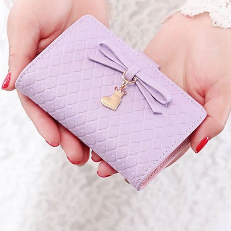 Kvinner Multi-card Bit Purse Cute Bue Clip Ultra-tynn Kortholder