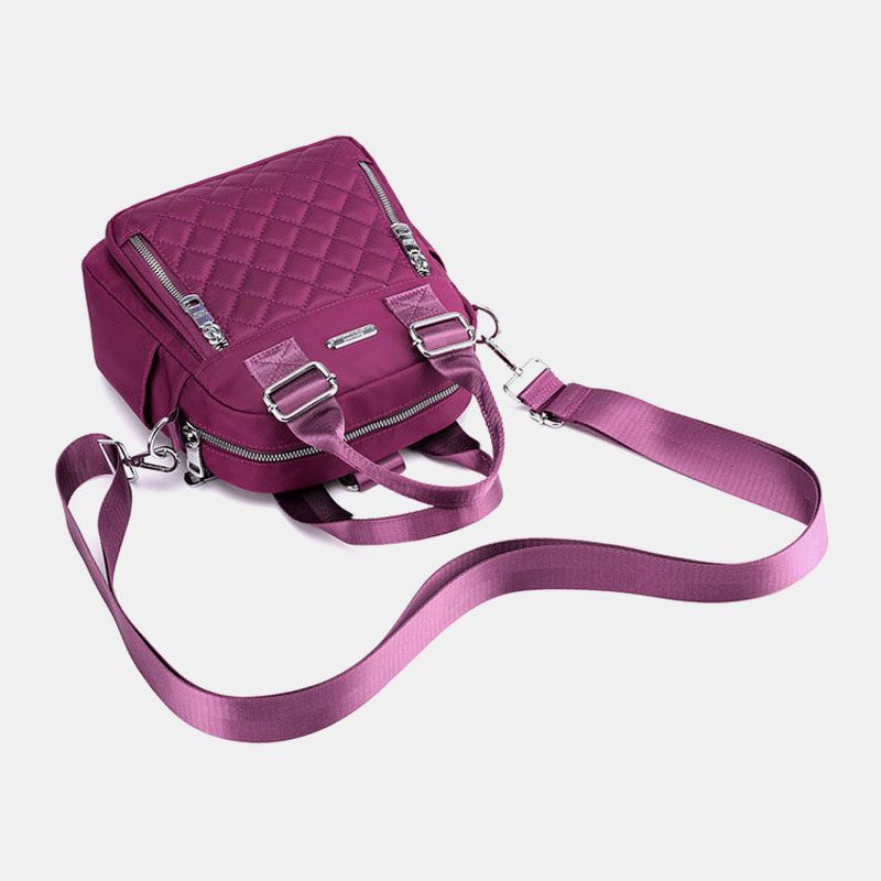 Kvinner Nylon Diamond Crossbody Bag Ryggsekk